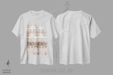 تیشرت سفید طرح دار پاریس در صورتی کمرنگ، نماها، تزئینی اثر کارولین مینت | فروشگاه ایماژ