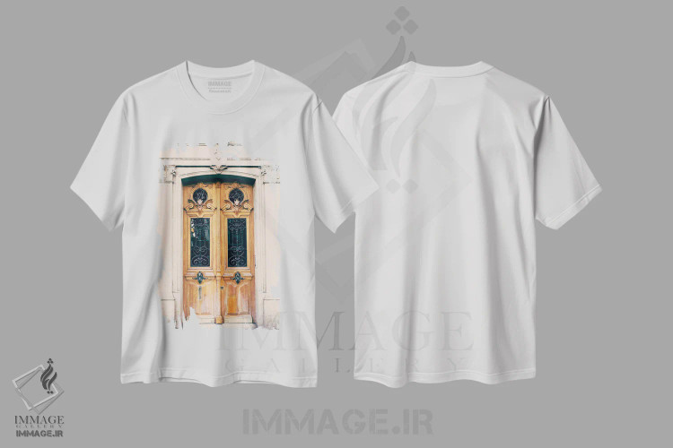 تیشرت سفید طرح دار در پاریس، خردلی، تزئینی اثر کارولین مینت | immage.ir