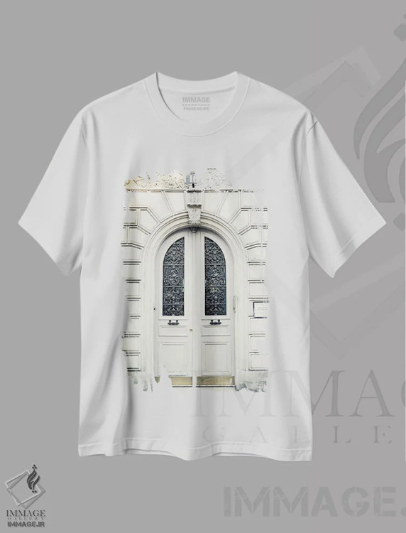تیشرت سفید طرح دار Light Gray,درب پاریسی، خاکستری روشن، تزئینی اثر کارولین مینت | immage.ir