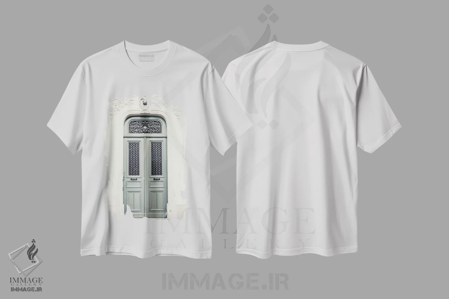 تیشرت سفید طرح دار در پاریس، طوسی، تزئینی اثر کارولین مینت | فروشگاه ایماژ