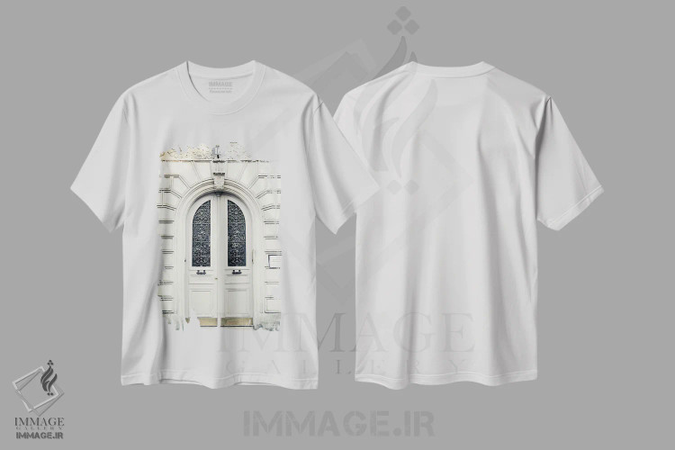 تیشرت سفید طرح دار Light Gray,درب پاریسی، خاکستری روشن، تزئینی اثر کارولین مینت | immage.ir