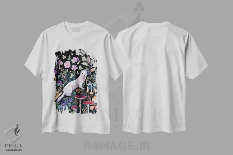 تیشرت سفید طرح دار شب پره ارمن سفید، دکور معاصر اثر کلارا مک آلیستر | فروشگاه ایماژ