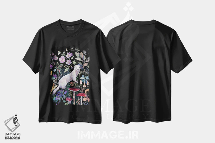 تیشرت مشکی طرح دار شب پره ارمن سفید، دکور معاصر اثر کلارا مک آلیستر | immage.ir