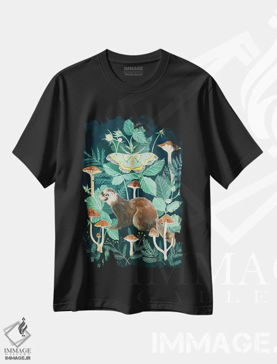 تیشرت مشکی طرح دار شب پره راسو، دکور معاصر اثر کلارا مک آلیستر | immage.ir