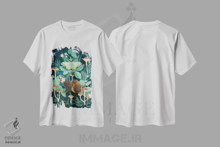 تیشرت سفید طرح دار شب پره راسو، دکور معاصر اثر کلارا مک آلیستر | فروشگاه ایماژ