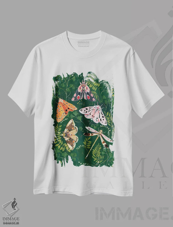 تیشرت سفید طرح دار شب پره ها، دکور معاصر اثر کلارا مک آلیستر | immage.ir