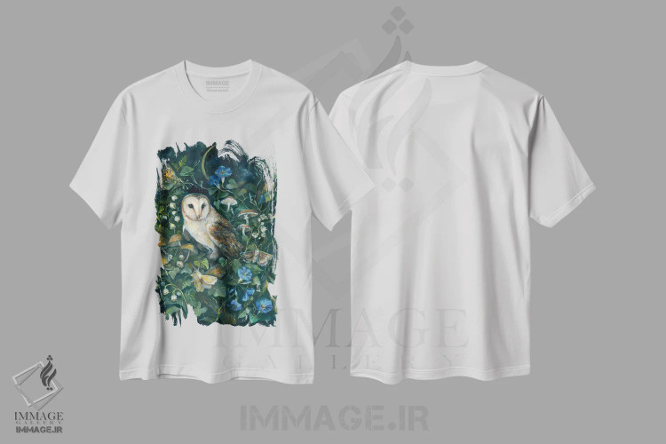 تیشرت سفید طرح دار جغد انباری، تزئینی اثر کلارا مک آلیستر | immage.ir