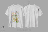 تیشرت سفید طرح دار باغ پروانهٔ یاسی، تزئینی اثر کلارا مک آلیستر | immage.ir