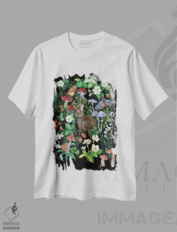 تیشرت سفید طرح دار خرگوش و توت فرنگی ها، دکور معاصر اثر کلارا مک آلیستر | immage.ir
