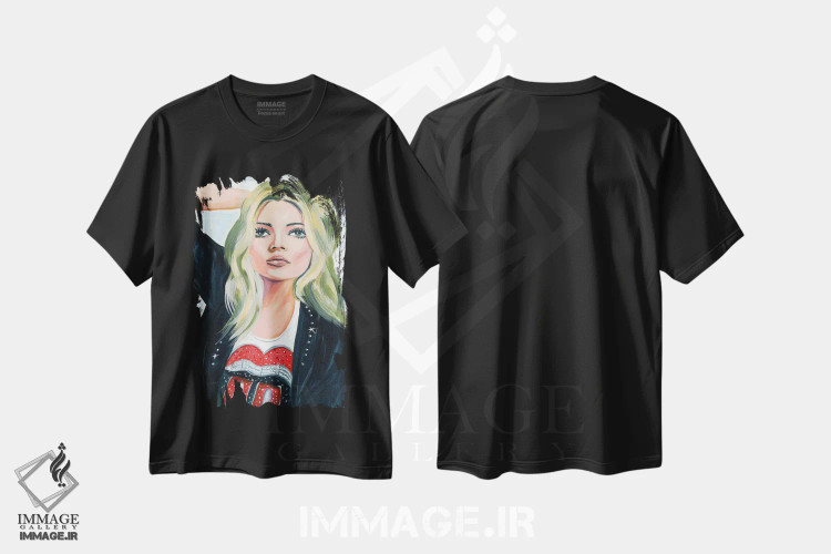 تیشرت مشکی طرح دار کیت ماس، هنر فاخر معاصر اثر کتی مینگوس | فروشگاه ایماژ