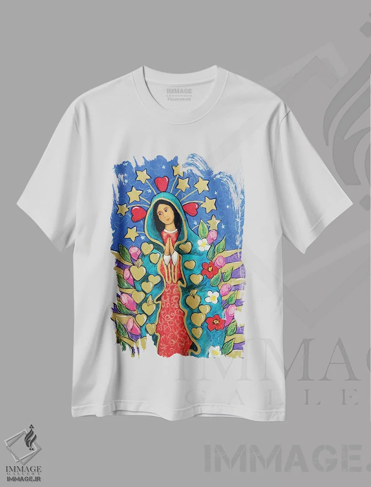 تیشرت سفید طرح دار گوادالوپه با ستاره ها، تزئینی اثر کندی مایر | immage.ir