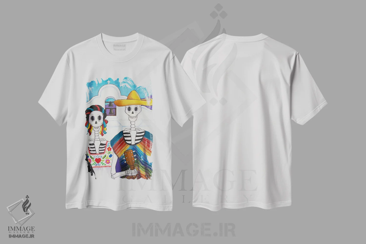 تیشرت سفید طرح دار گوتیک مکزیکی، تزئینی اثر کندی مایر | immage.ir