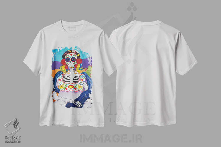 تیشرت سفید طرح دار مونالیزای مکزیکی، تزئینی اثر کندی مایر | فروشگاه ایماژ