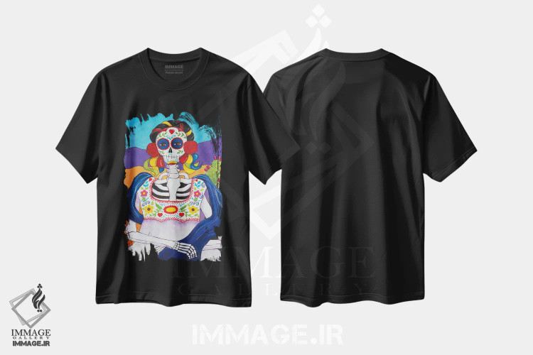 تیشرت مشکی طرح دار مونالیزای مکزیکی، تزئینی اثر کندی مایر | immage.ir