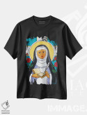 تیشرت مشکی طرح دار سن ترزا، تزئینی اثر کندی مایر | فروشگاه ایماژ
