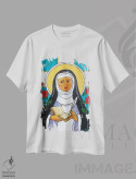 تیشرت سفید طرح دار سن ترزا، تزئینی اثر کندی مایر | immage.ir