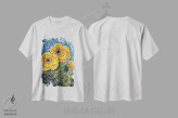 تیشرت سفید طرح دار انجیر خارگی زرد، تزئینی اثر کندی مایر | فروشگاه ایماژ
