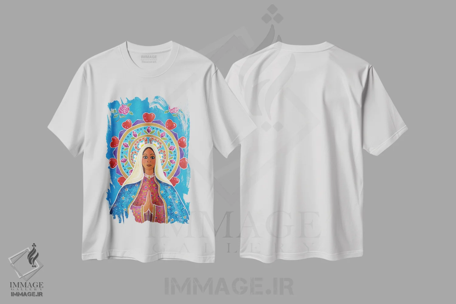 تیشرت سفید طرح دار ماندالای گوادالوپه، هنر فاخر معاصر اثر کندی مایر | فروشگاه ایماژ