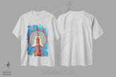 تیشرت سفید طرح دار ماندالای گوادالوپه، هنر فاخر معاصر اثر کندی مایر | فروشگاه ایماژ