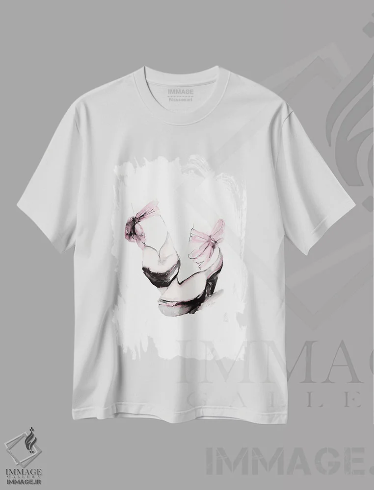 تیشرت سفید طرح دار سکوی باله، مدیوم اثر استلا چانگ | فروشگاه ایماژ