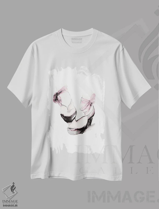 تیشرت سفید طرح دار سکوی باله، مدیوم اثر استلا چانگ | فروشگاه ایماژ