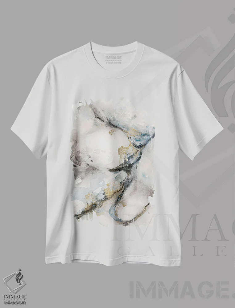 تیشرت سفید طرح دار پیچ و تاب اثر استلا چانگ | فروشگاه ایماژ