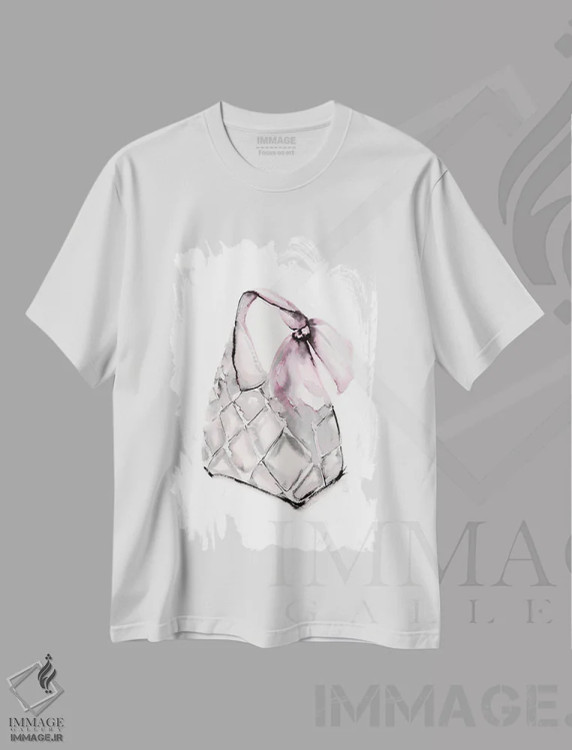 تیشرت سفید طرح دار کیف هوبو دوخته شده، مدیوم اثر استلا چانگ | فروشگاه ایماژ