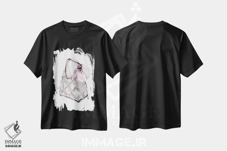تیشرت مشکی طرح دار کیف هوبو دوخته شده، مدیوم اثر استلا چانگ | immage.ir