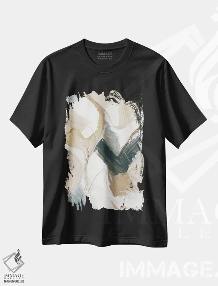 تیشرت مشکی طرح دار خطوط مرمرین ۲ اثر استلا چانگ | immage.ir