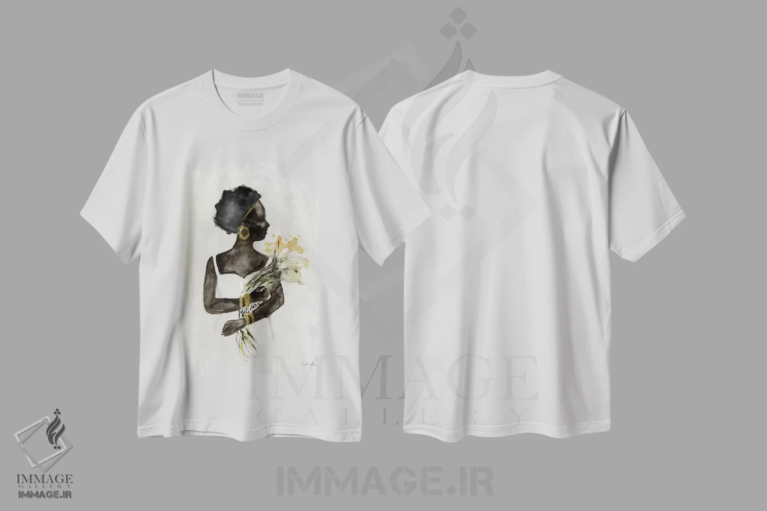 تیشرت سفید طرح دار ملکهٔ روح ۱، آبستره اثر استلا چانگ | فروشگاه ایماژ