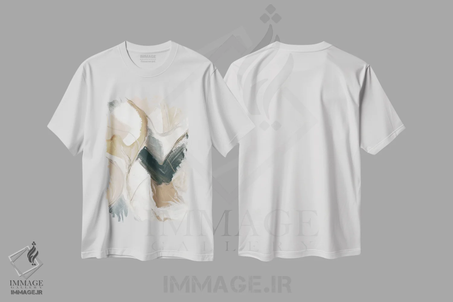 تیشرت سفید طرح دار خطوط مرمرین ۲ اثر استلا چانگ | فروشگاه ایماژ