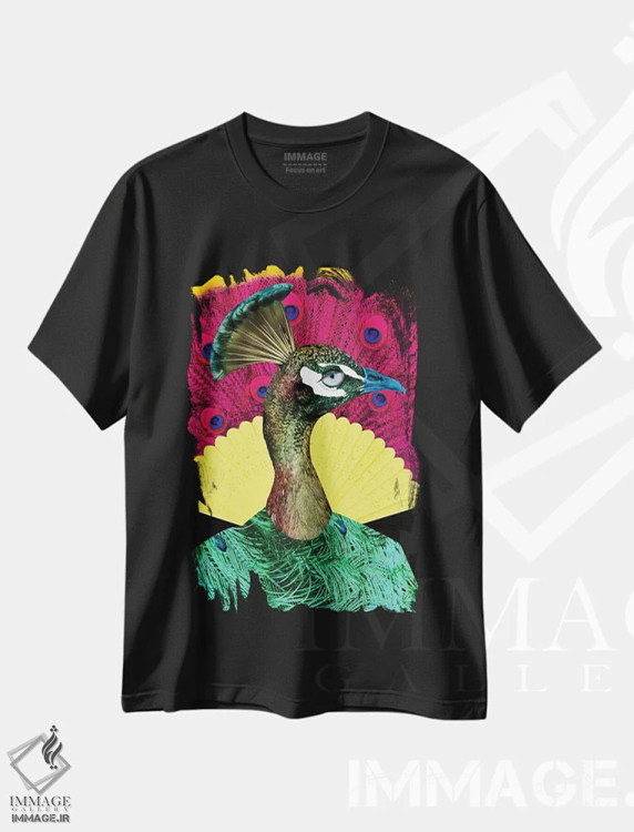 تیشرت مشکی طرح دار خوان، تزئینی اثر کارولین کسلسی | فروشگاه ایماژ