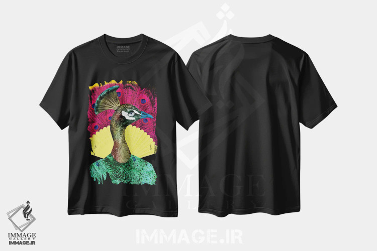 تیشرت مشکی طرح دار خوان، تزئینی اثر کارولین کسلسی | فروشگاه ایماژ
