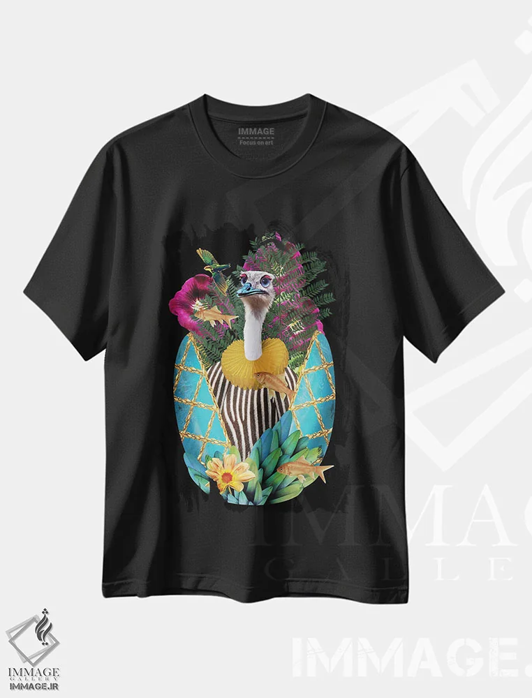 تیشرت مشکی طرح دار جرج، تزئینی اثر کارولین کسلسی | immage.ir