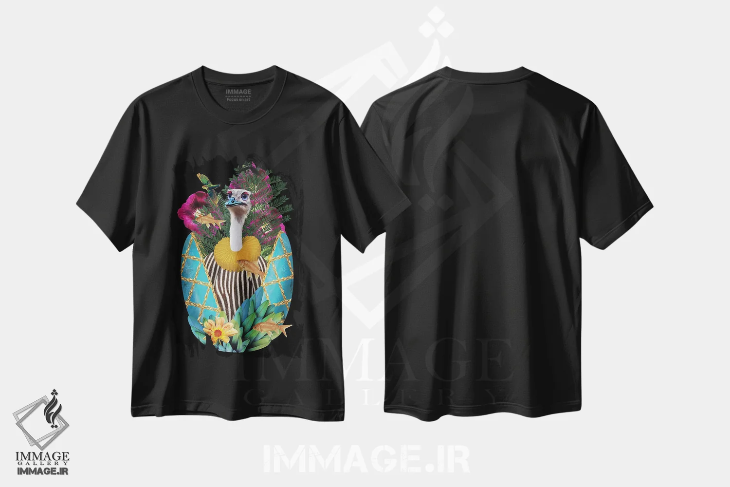 تیشرت مشکی طرح دار جرج، تزئینی اثر کارولین کسلسی | immage.ir