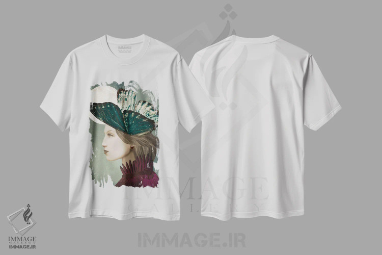 تیشرت سفید طرح دار ماه کامل، هنر فاخر معاصر اثر کارولین کسلسی | immage.ir
