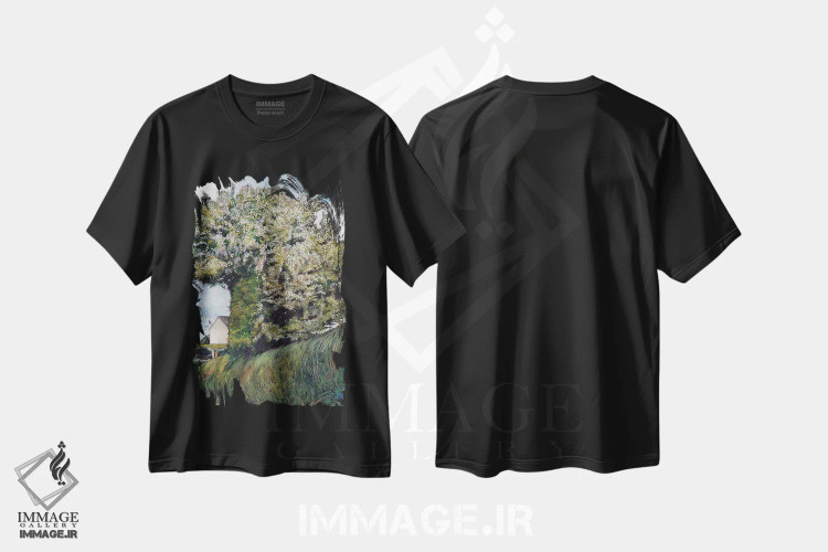 تیشرت مشکی طرح دار بُرش عرضی، دکور روستایی اثر کترین پاتریکسون | immage.ir