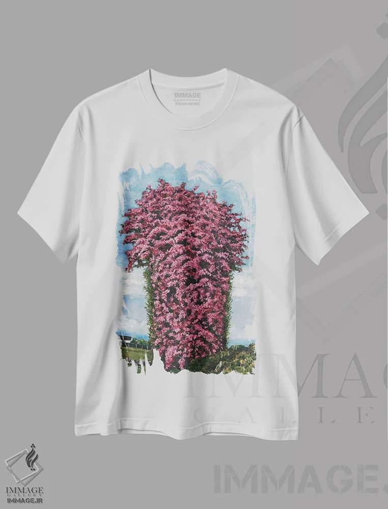 تیشرت سفید طرح دار بهار، دکور روستایی اثر کترین پاتریکسون | فروشگاه ایماژ
