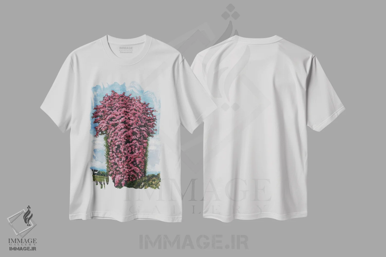 تیشرت سفید طرح دار بهار، دکور روستایی اثر کترین پاتریکسون | فروشگاه ایماژ