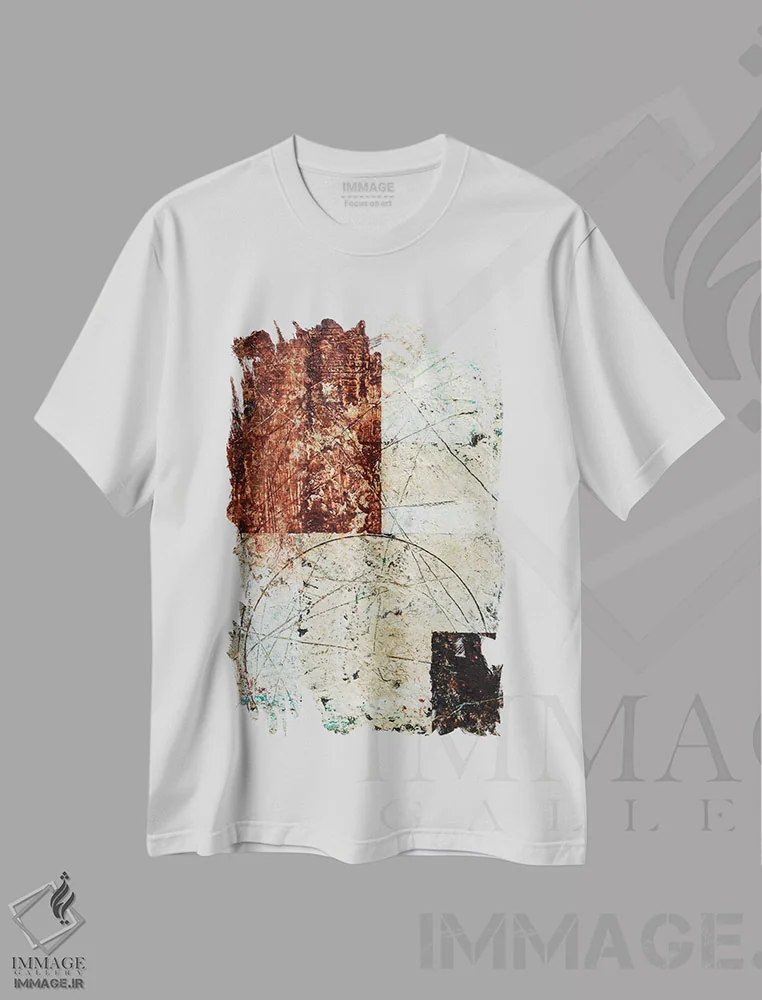 تیشرت سفید طرح دار اثر انتزاعی شمارهٔ ۷ اثر کلر نیومن-ویلیامز | immage.ir
