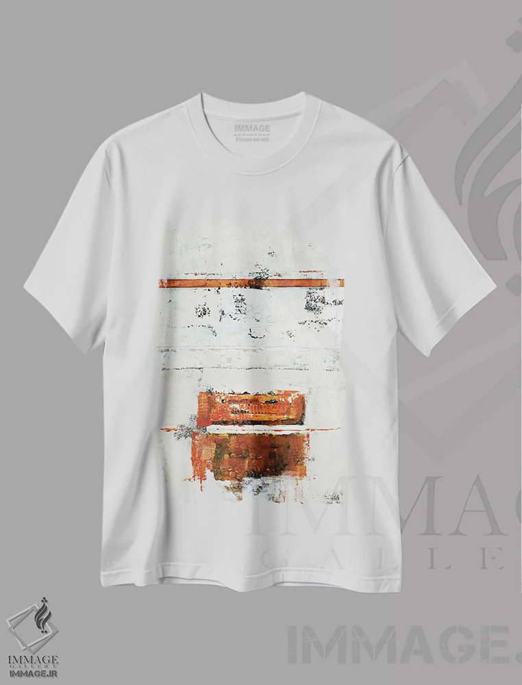 تیشرت سفید طرح دار هندسهٔ شهری شمارهٔ ۲ اثر کلر نیومن-ویلیامز | فروشگاه ایماژ