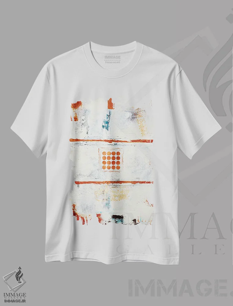 تیشرت سفید طرح دار هندسهٔ شهری شمارهٔ ۳ اثر کلر نیومن-ویلیامز | immage.ir