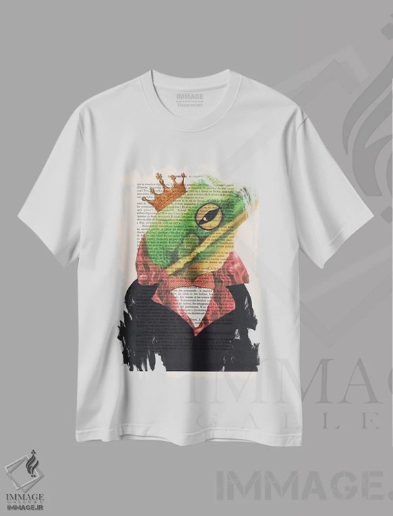 تیشرت سفید طرح دار قورباغهٔ پادشاه، تزئینی اثر کوکو د پاریس | immage.ir