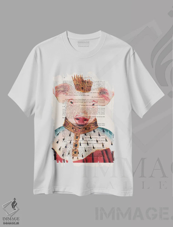 تیشرت سفید طرح دار خوک پادشاه، تزئینی اثر کوکو د پاریس | فروشگاه ایماژ