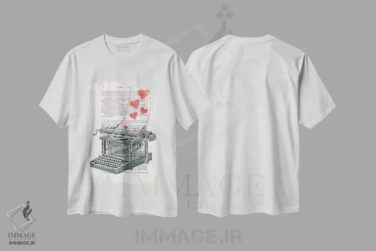 تیشرت سفید طرح دار نامهٔ عاشقانه، دکور روستایی اثر کوکو د پاریس | فروشگاه ایماژ