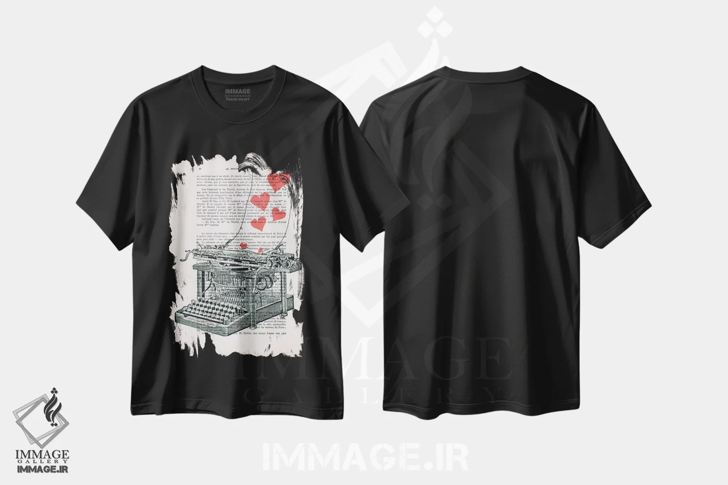 تیشرت مشکی طرح دار نامهٔ عاشقانه، دکور روستایی اثر کوکو د پاریس | immage.ir