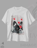 تیشرت سفید طرح دار بولداگ با رقصندگان اثر کوکو د پاریس | فروشگاه ایماژ