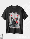 تیشرت مشکی طرح دار بولداگ با رقصندگان اثر کوکو د پاریس | immage.ir
