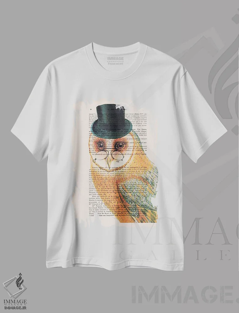 تیشرت سفید طرح دار جغد با کلاه، تزئینی اثر کوکو د پاریس | فروشگاه ایماژ
