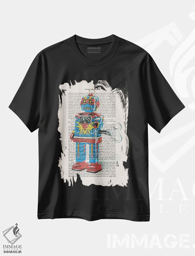 تیشرت مشکی طرح دار ربات ۱ اثر کوکو د پاریس | immage.ir